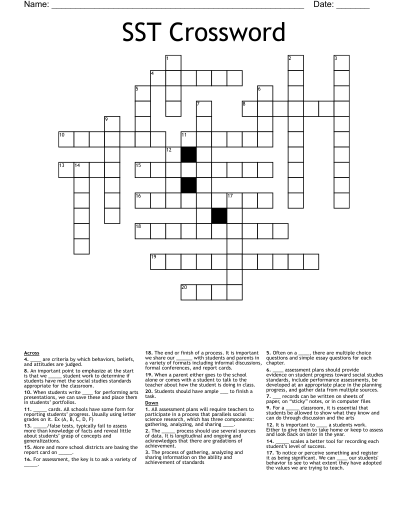 SST Crossword