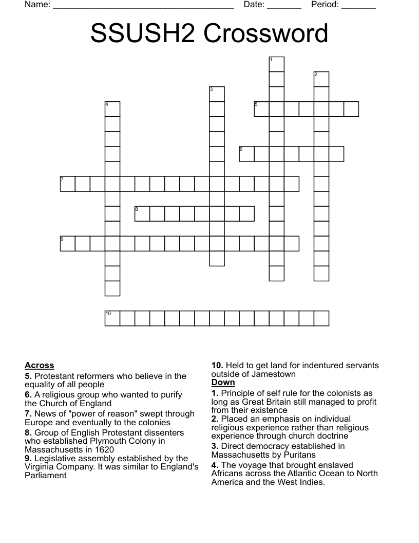 SSUSH2 Crossword