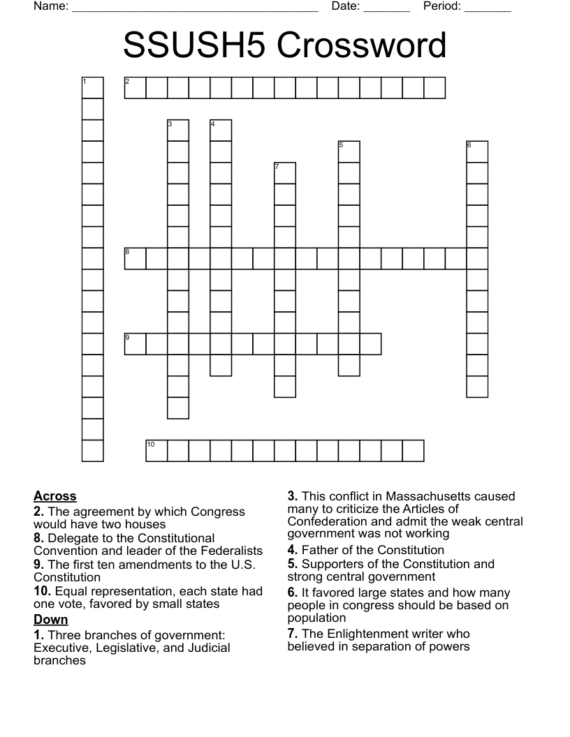 SSUSH5 Crossword