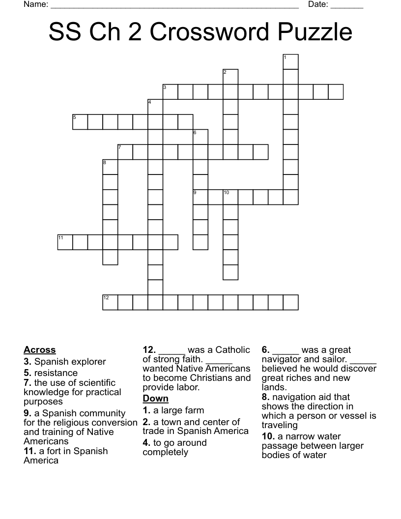 SS Ch 2 Crossword Puzzle