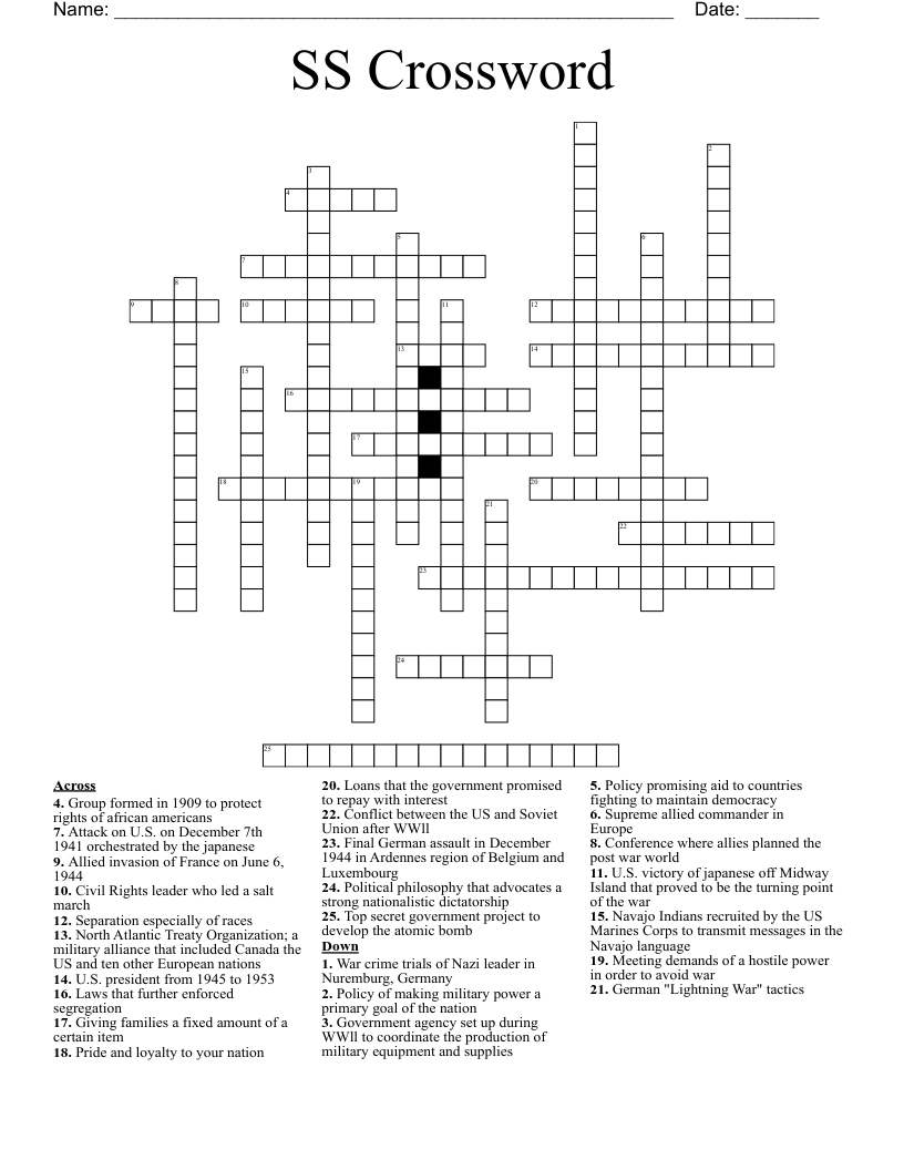 SS Crossword 