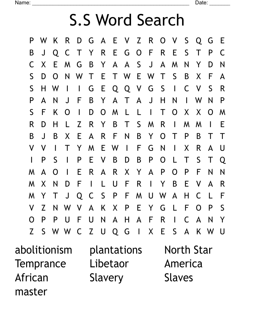 S.S Word Search