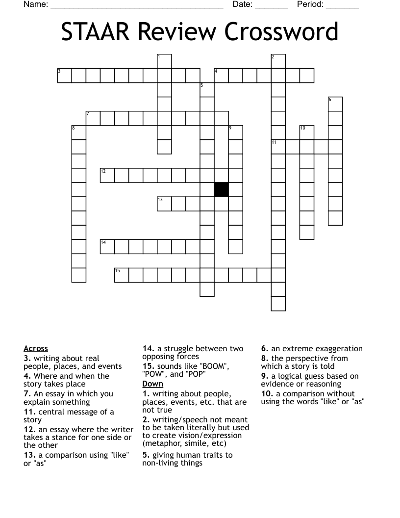 STAAR Review Crossword
