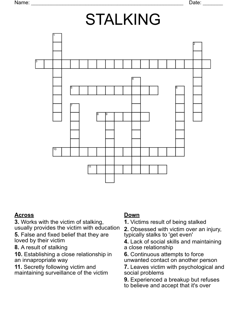 STALKING Crossword