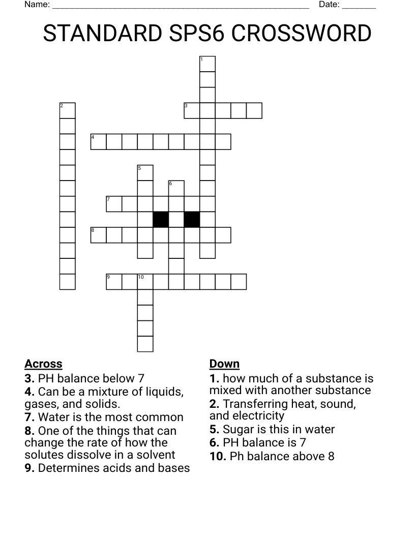 STANDARD SPS6 CROSSWORD
