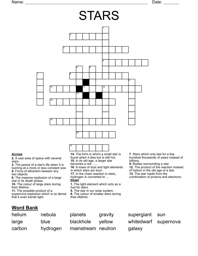STARS Crossword