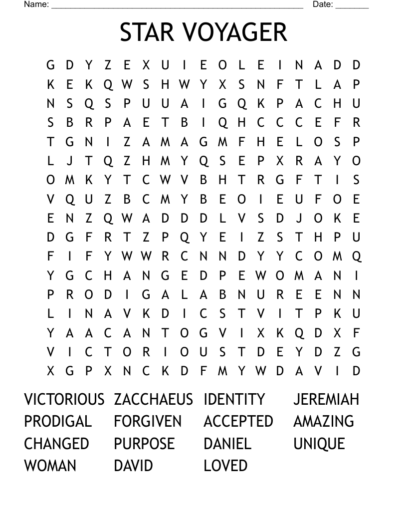 STAR VOYAGER Word Search