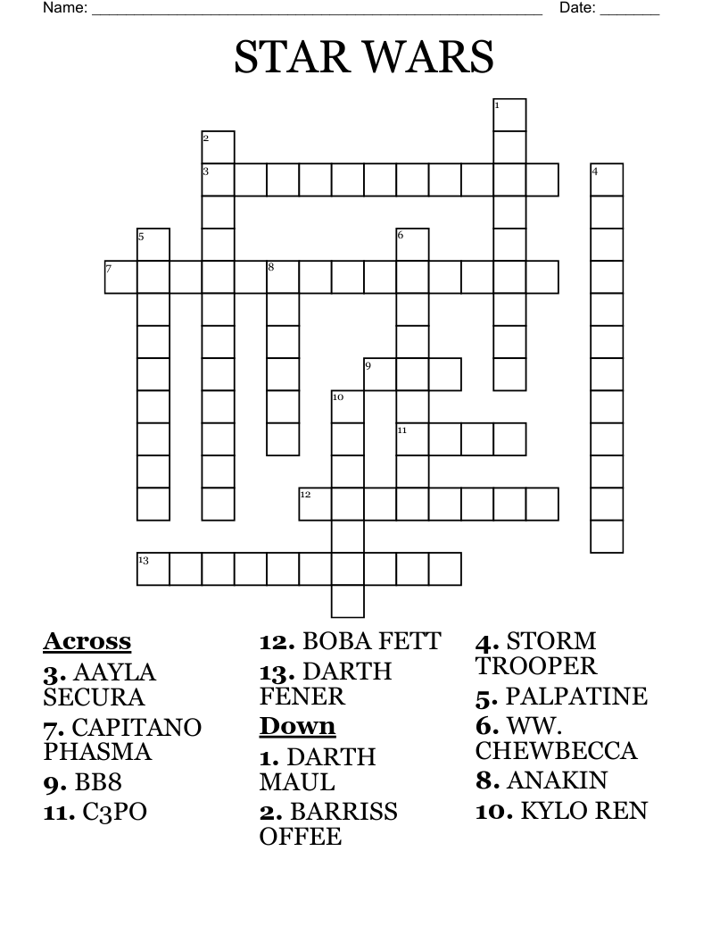 STAR WARS Crossword