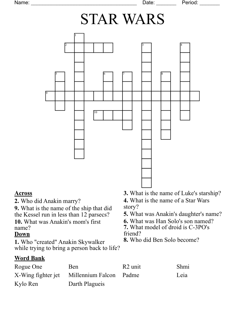 STAR WARS Crossword