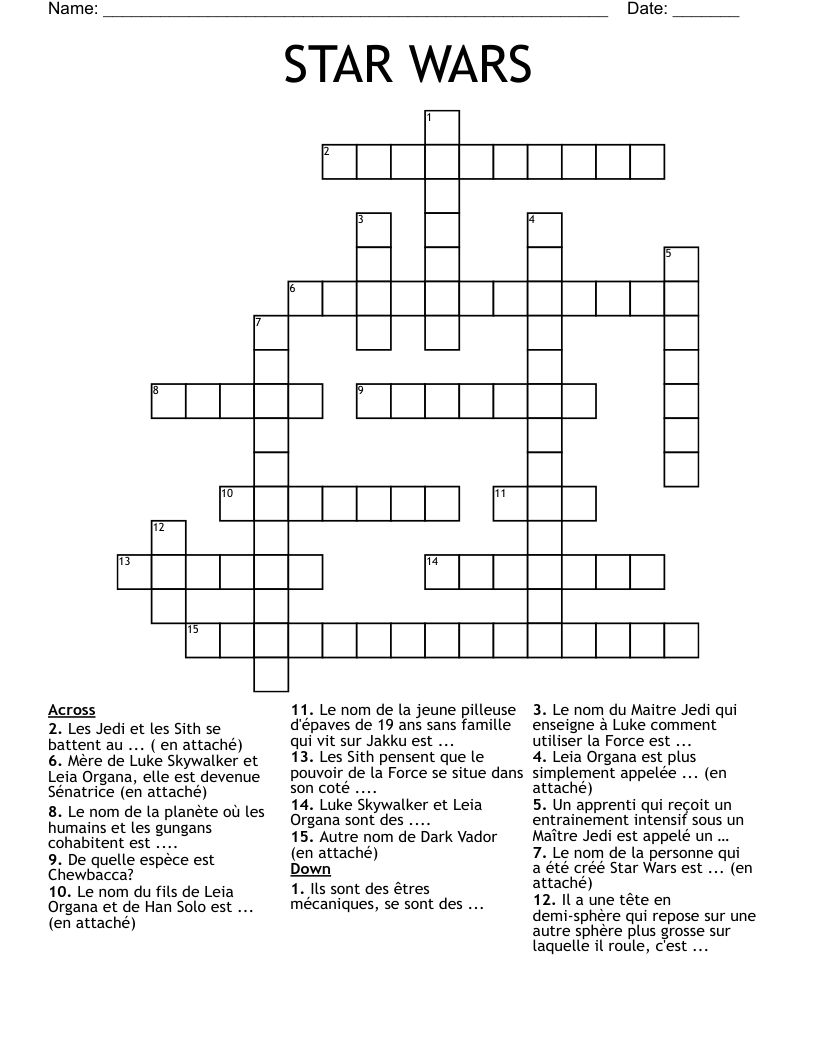 STAR WARS  Crossword