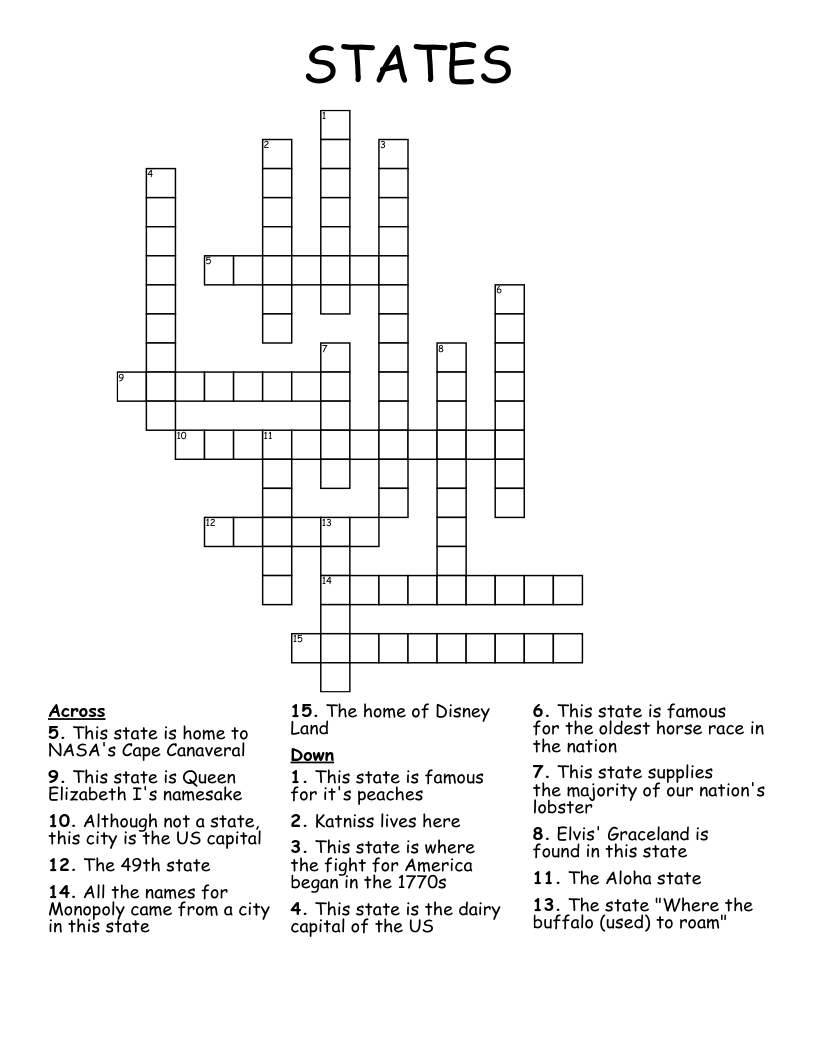 STATES Crossword