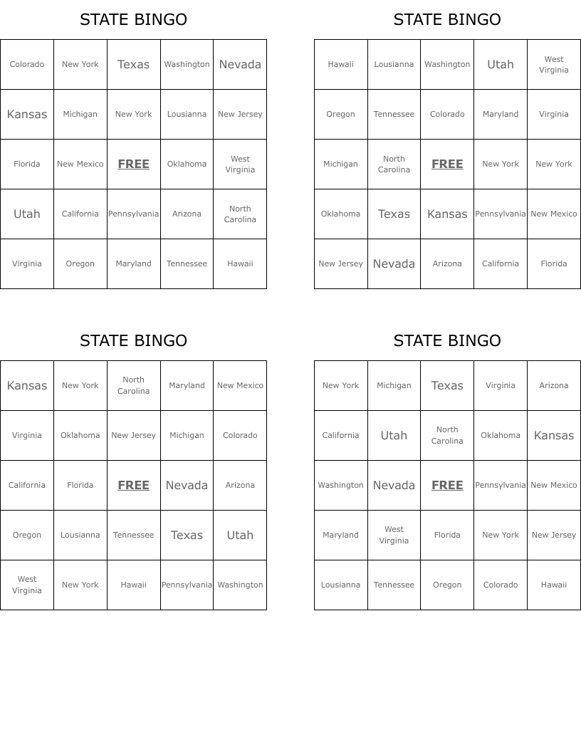 STATE BINGO