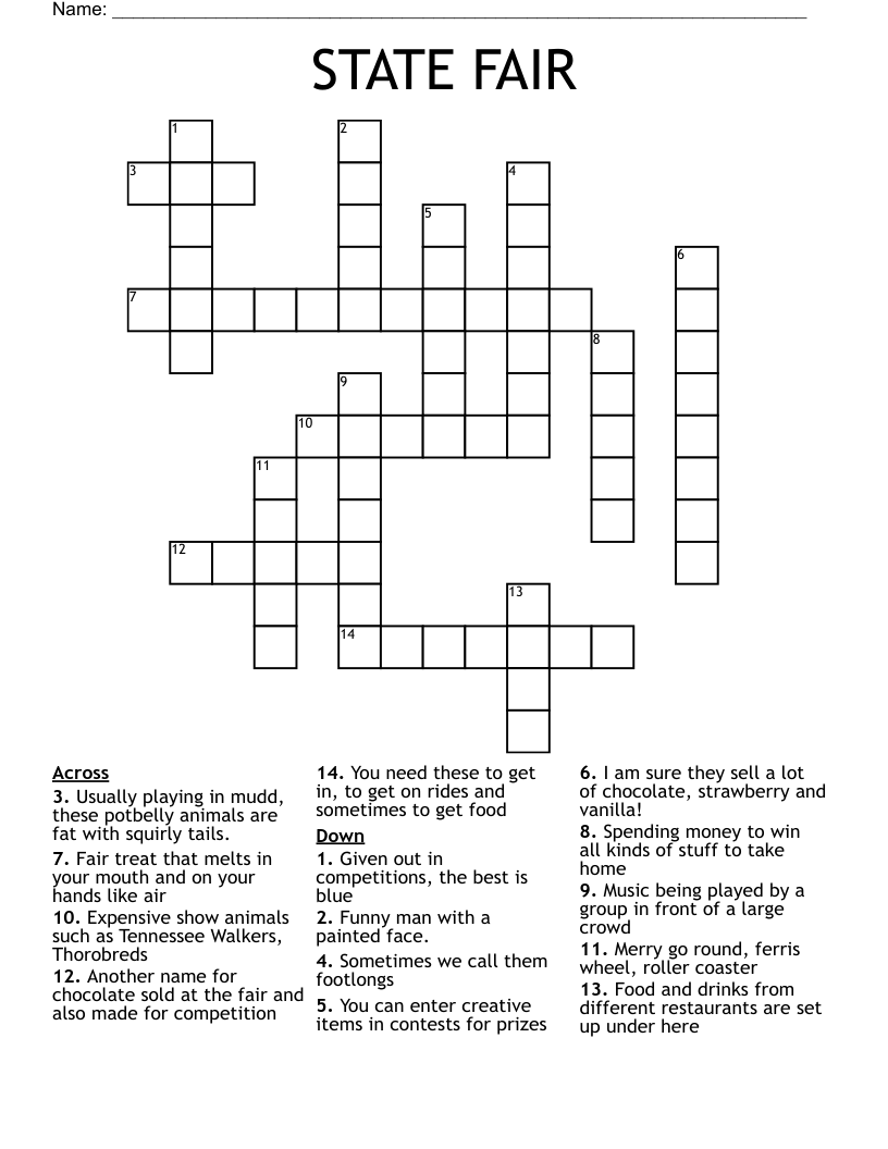 STATE FAIR  Crossword
