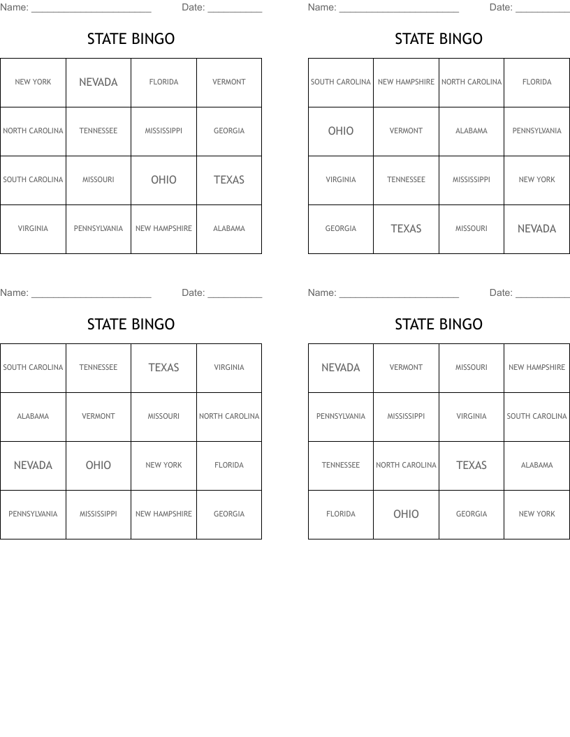 STATE  BINGO