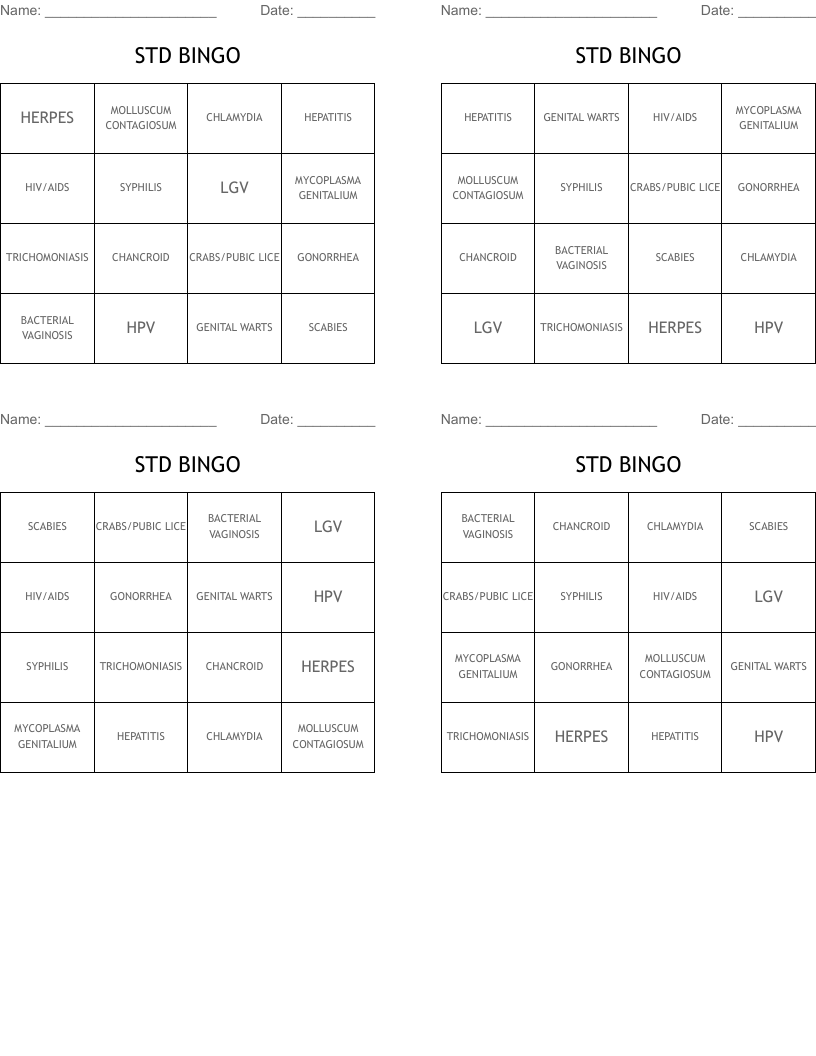 STD BINGO