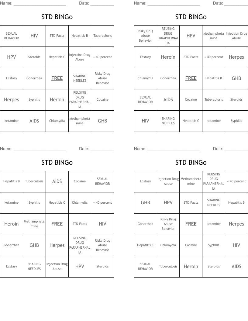 STD BINGo