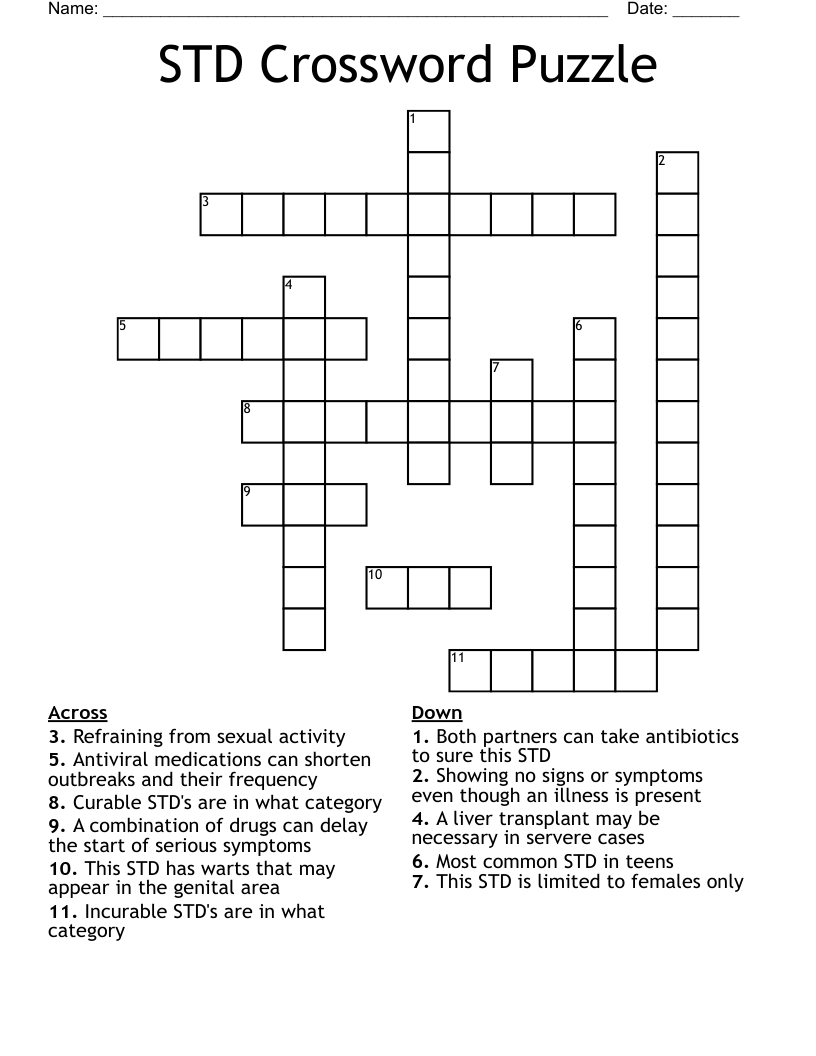 STD Crossword Puzzle
