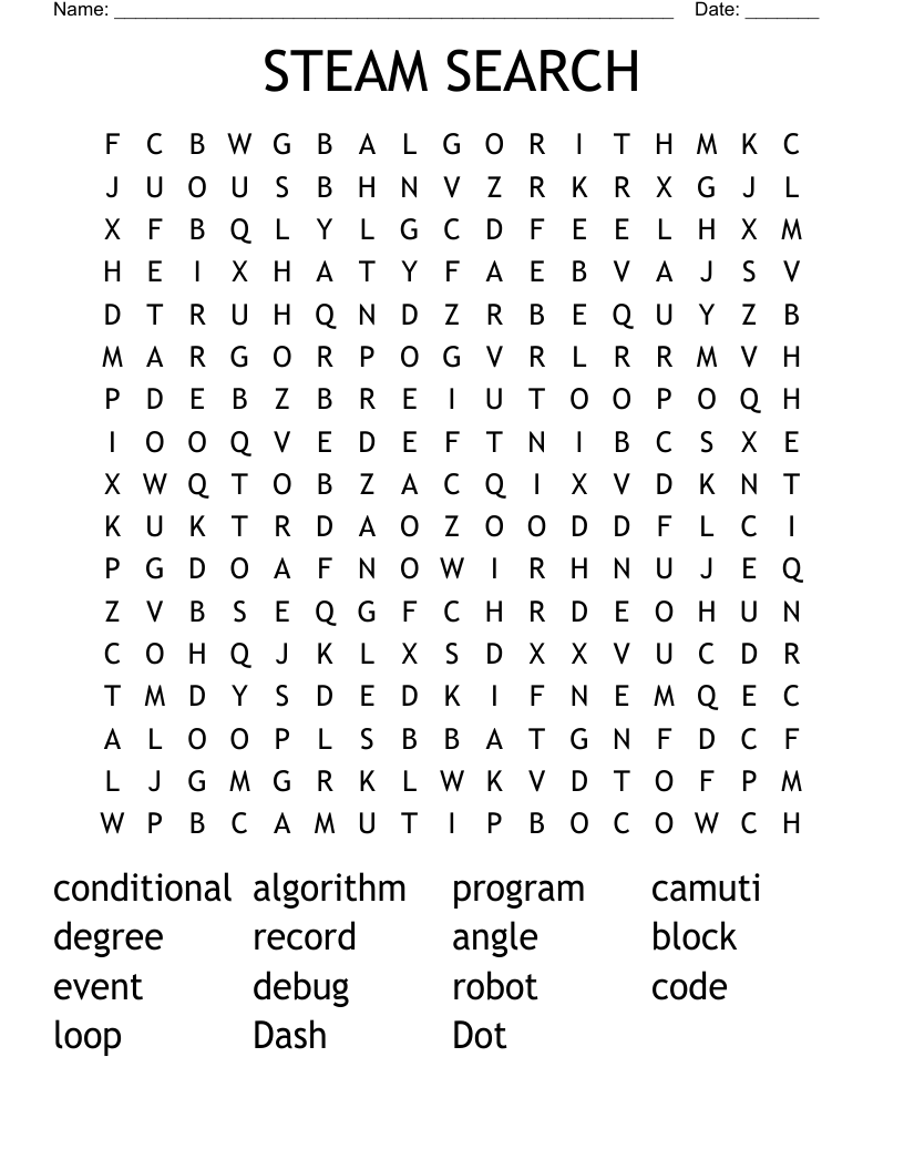 STEAM SEARCH Word Search