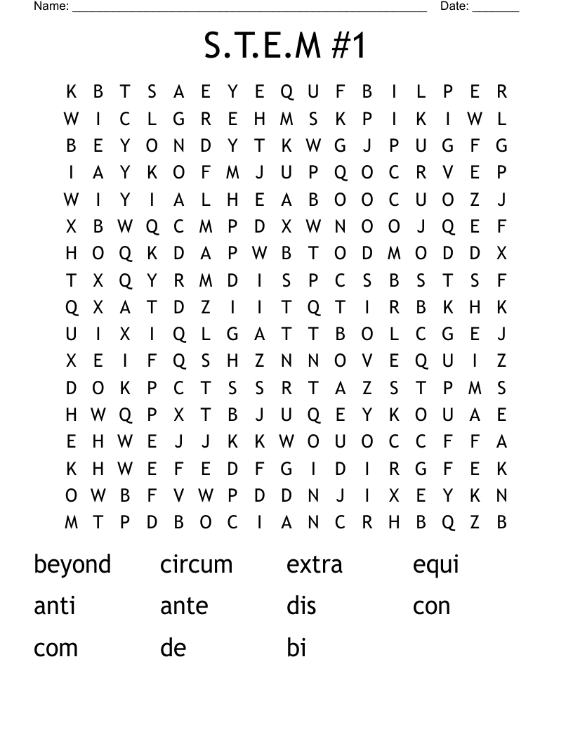 S.T.E.M #1 Word Search