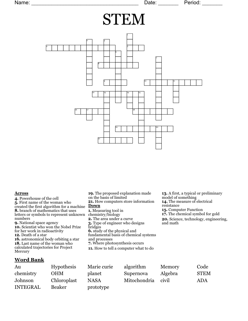 STEM Crossword