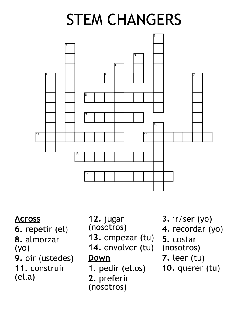 STEM CHANGERS Crossword