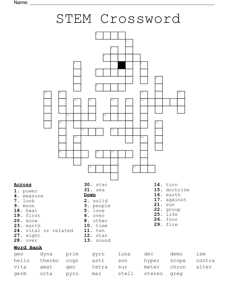 STEM Crossword
