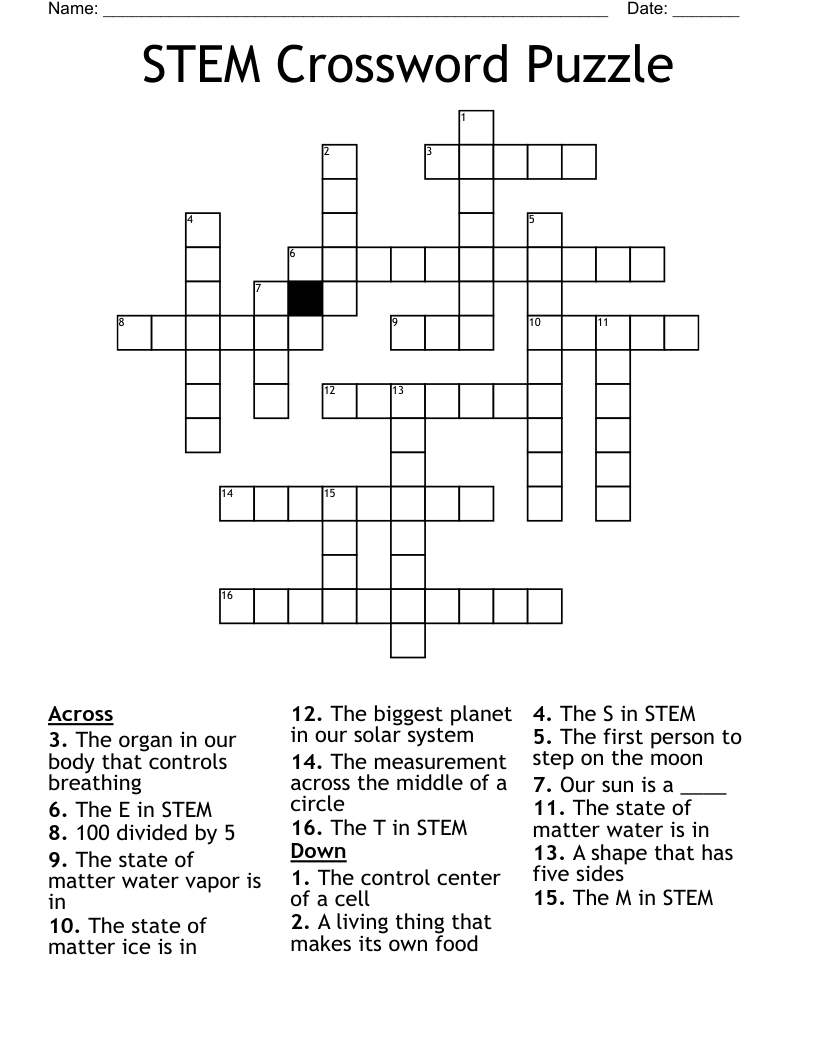 STEM Crossword Puzzle