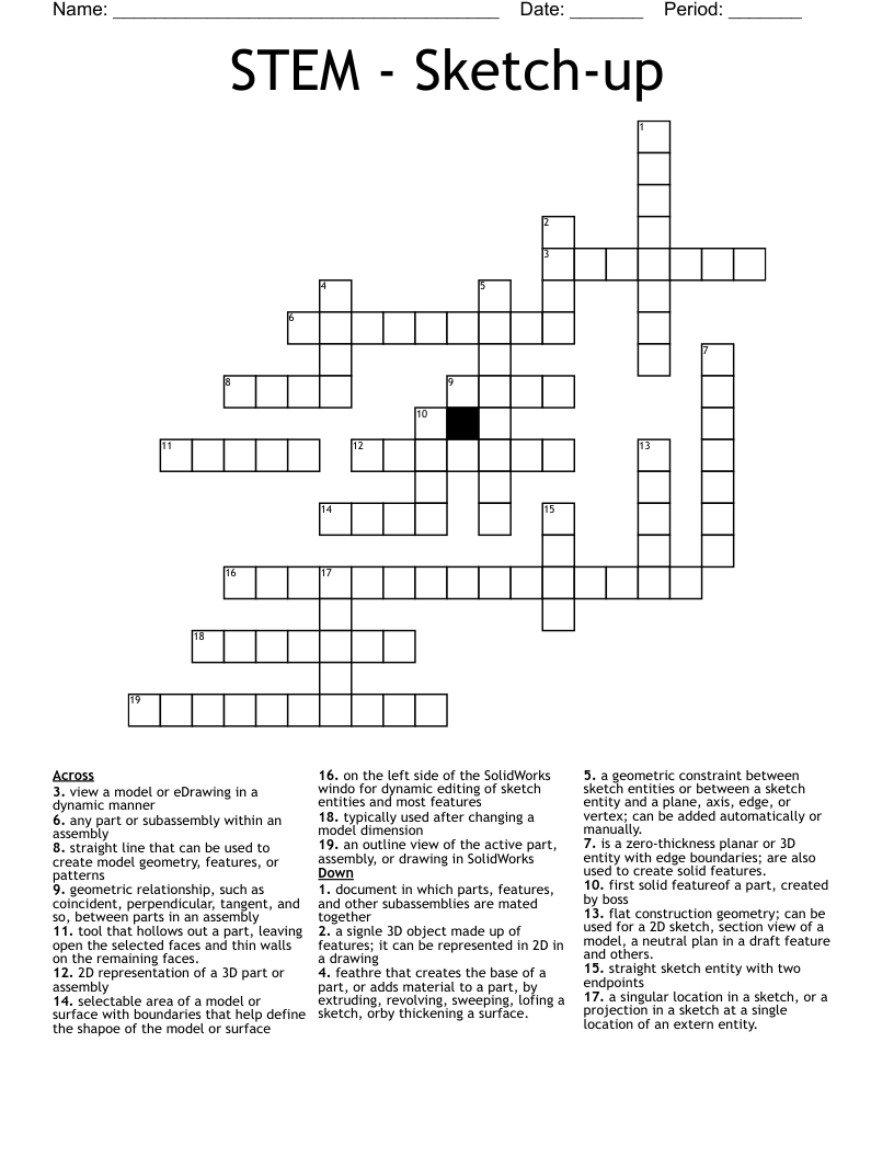 STEM - Sketch-up Crossword
