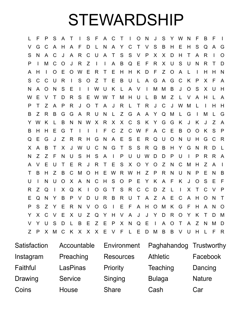 STEWARDSHIP Word Search