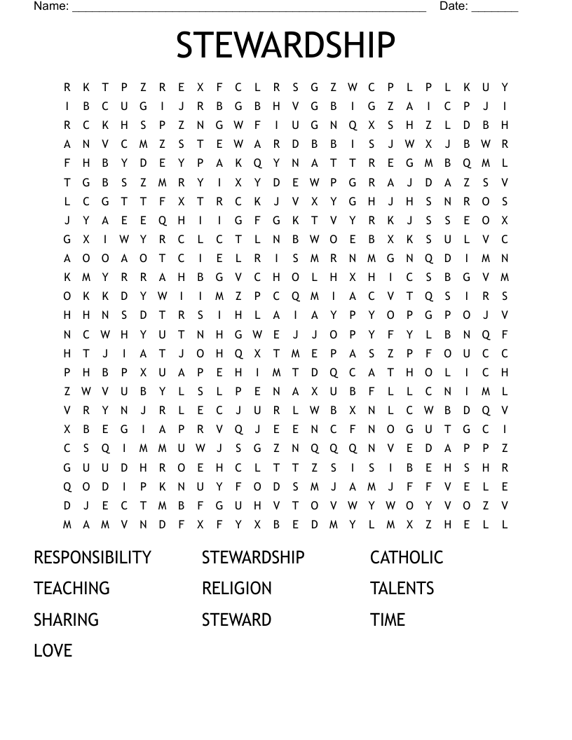 STEWARDSHIP Word Search