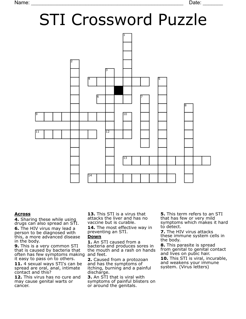 STI Crossword Puzzle