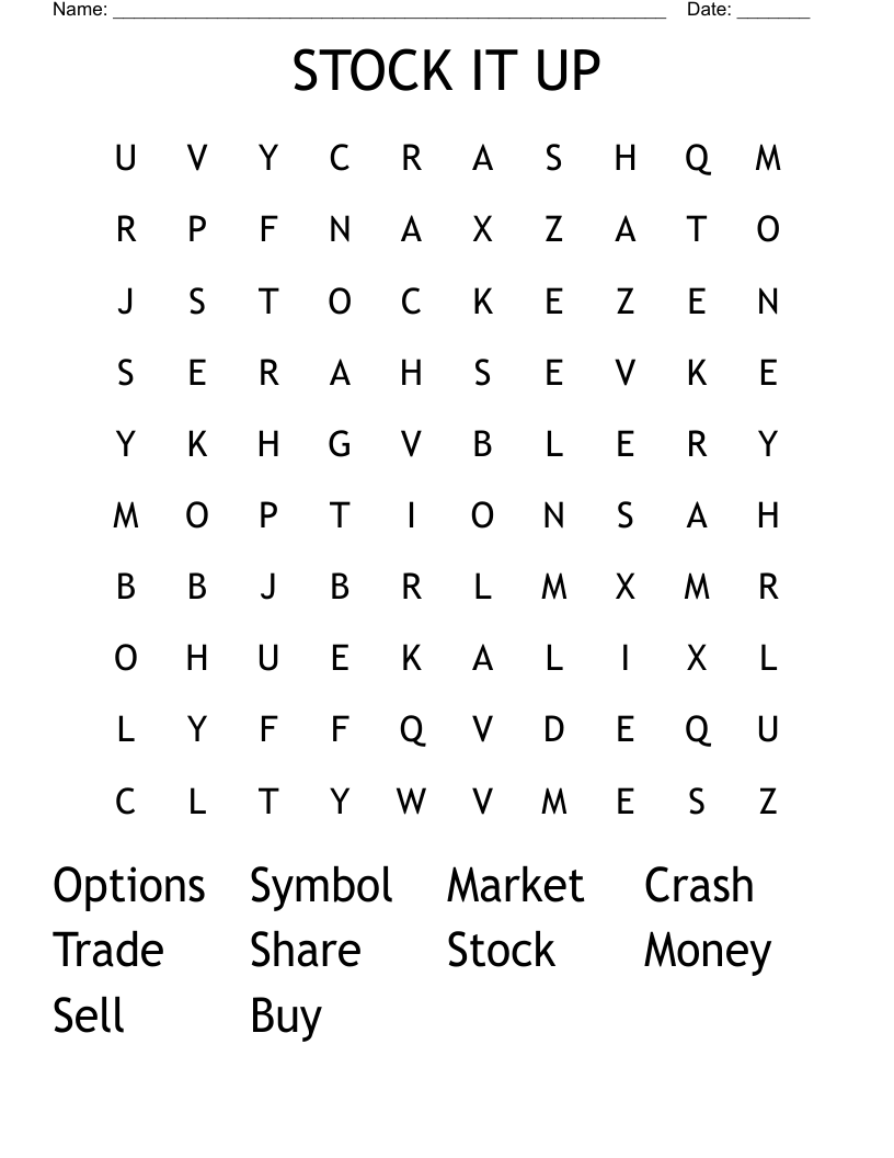 STOCK IT UP Word Search