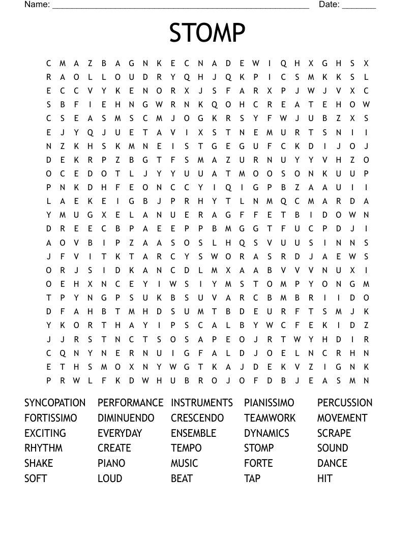 STOMP Word Search