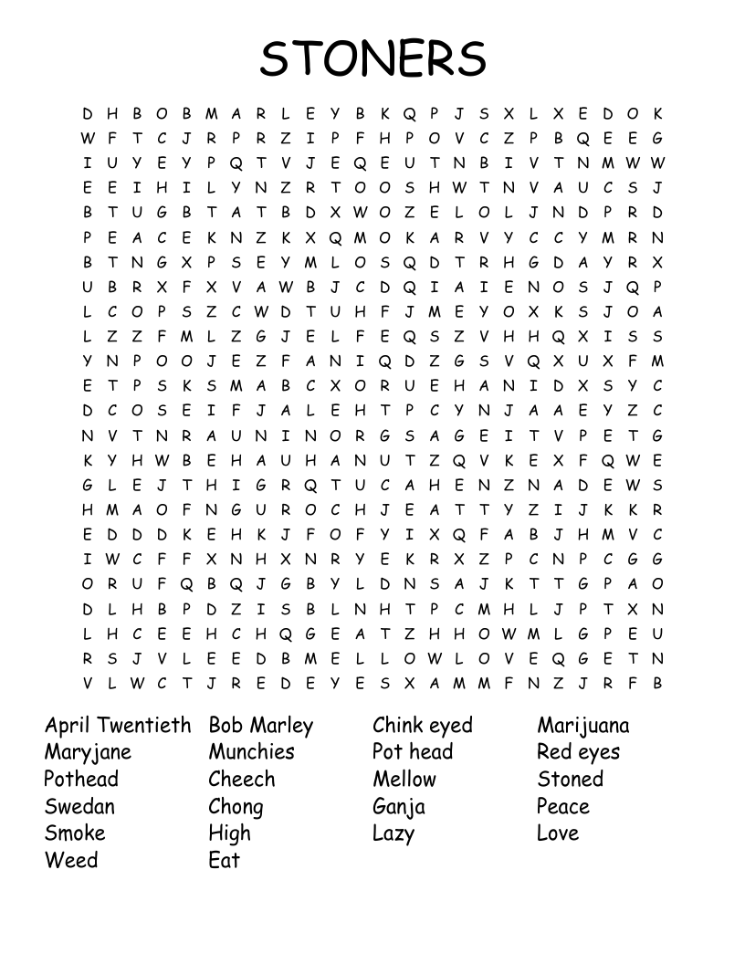 STONERS Word Search