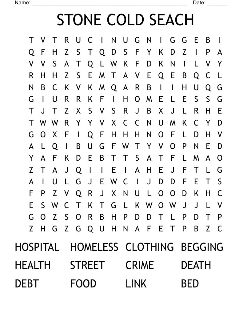 STONE COLD SEACH Word Search