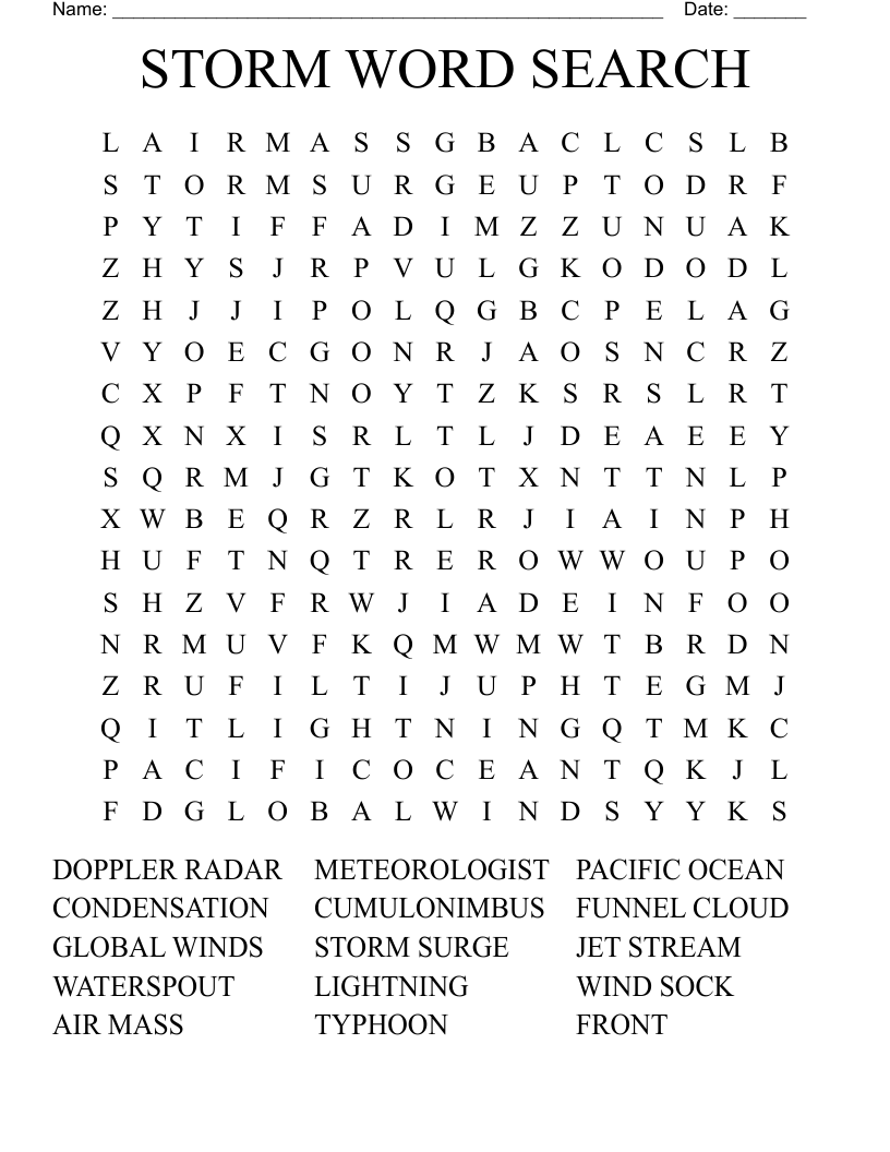 STORM WORD SEARCH