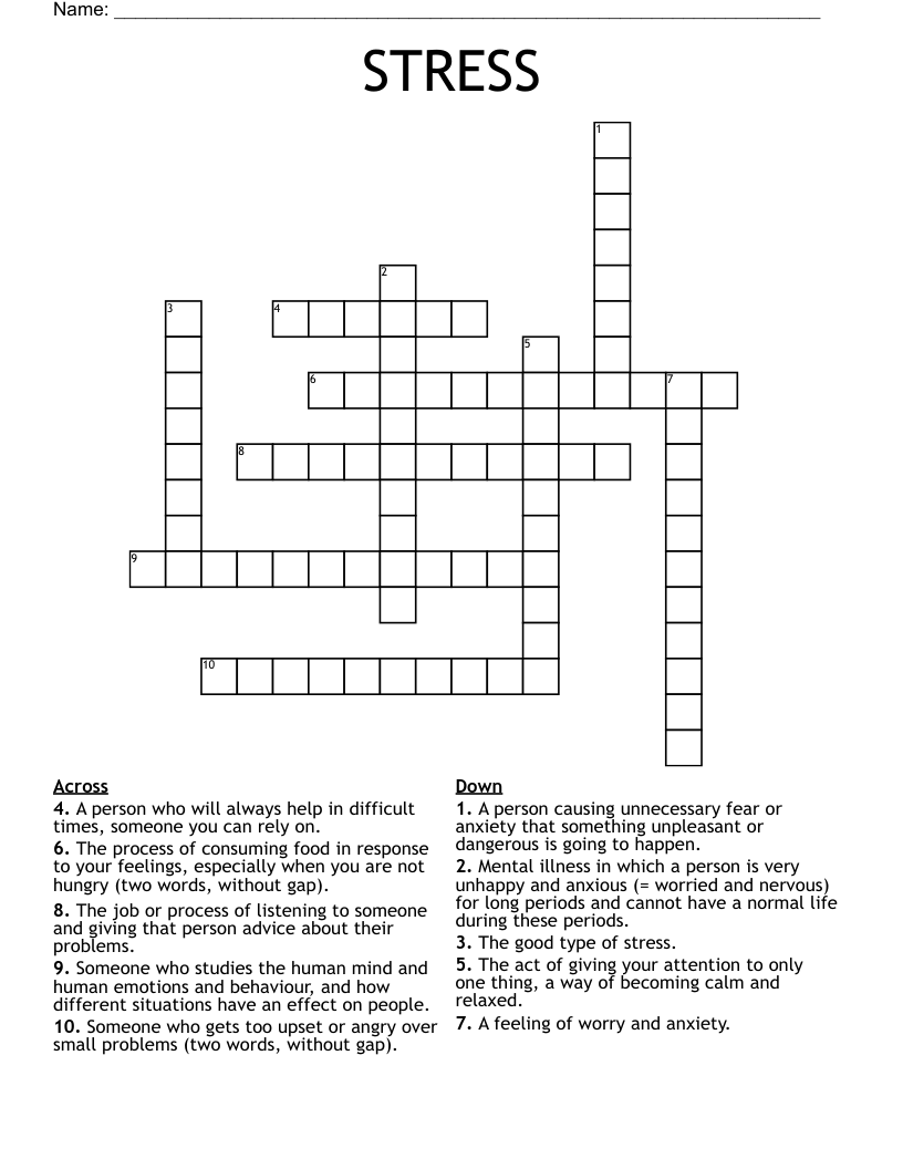 STRESS Crossword