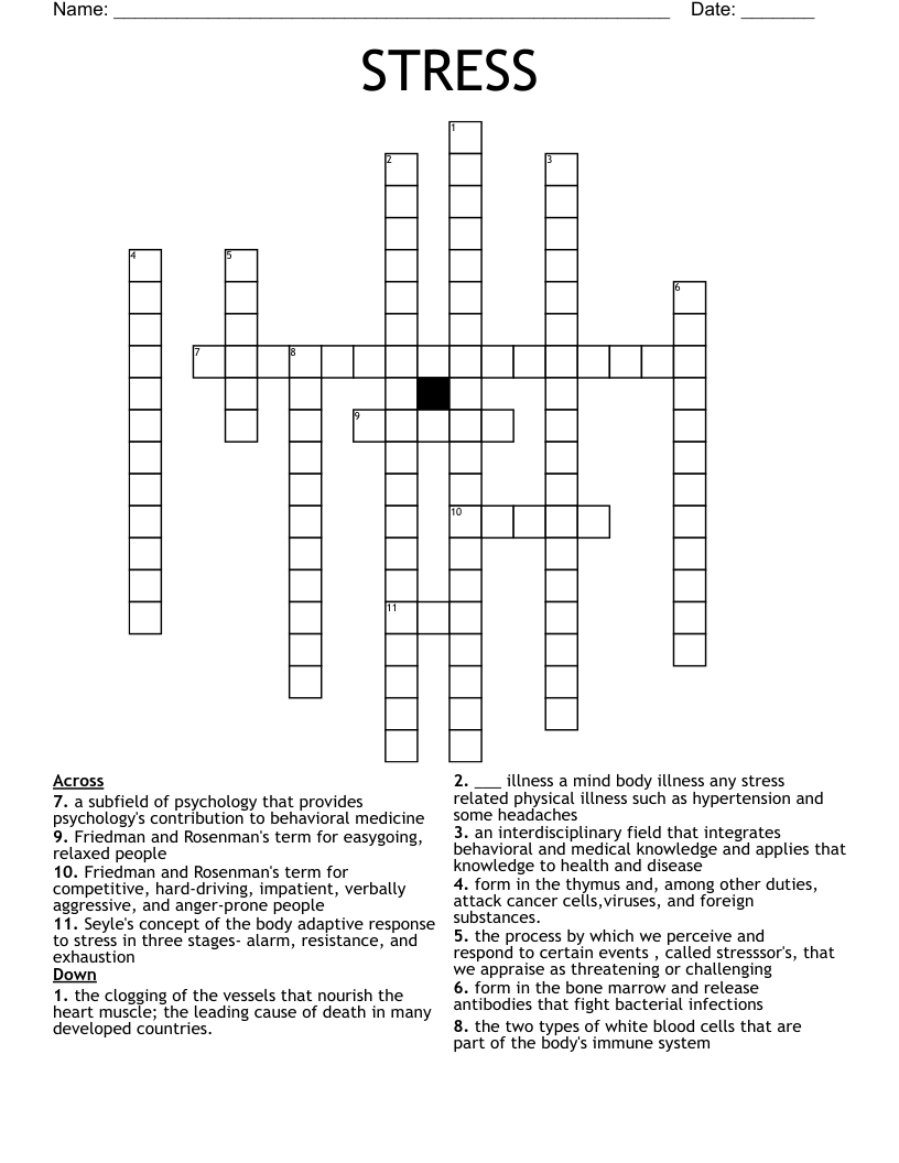 STRESS Crossword