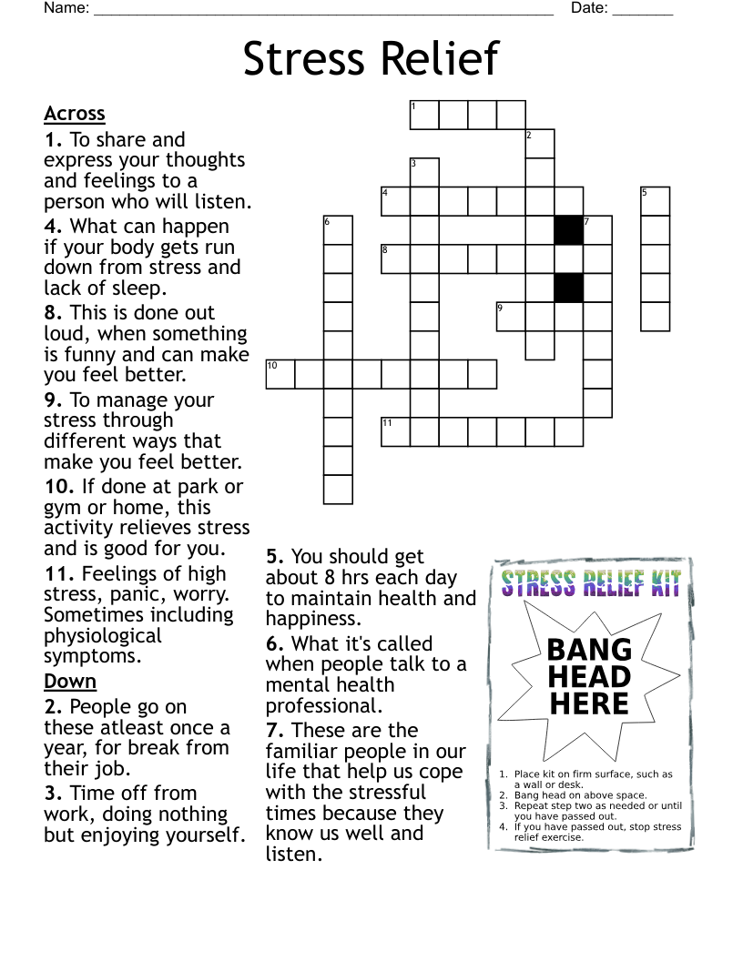 Stress Relief Crossword