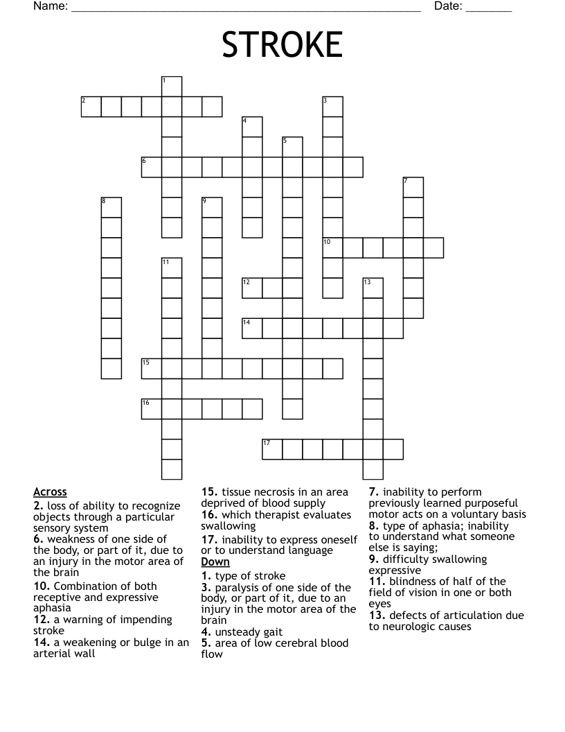 STROKE Crossword