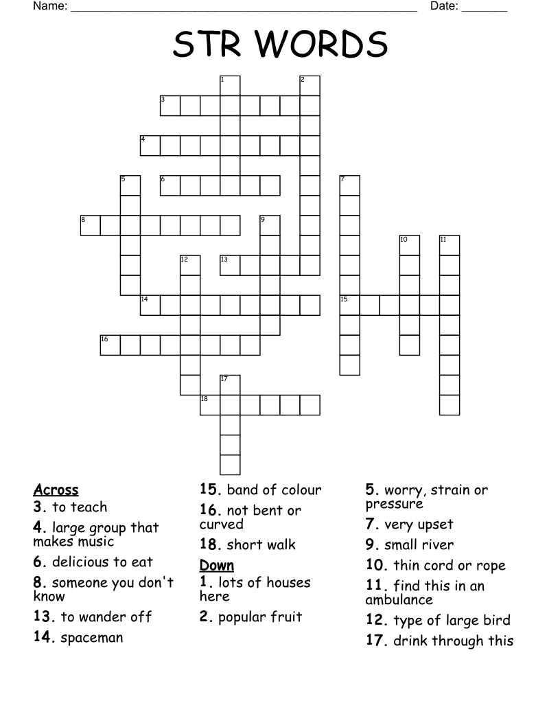 STR WORDS Crossword