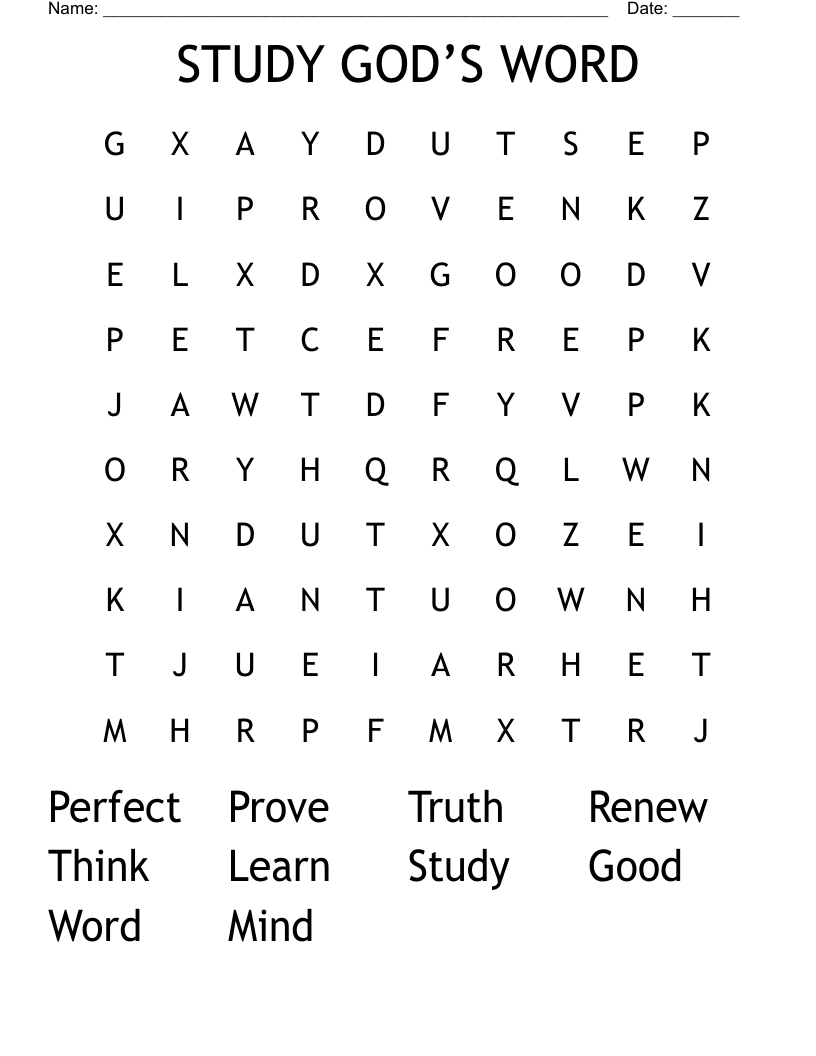 STUDY GOD’S WORD Word Search