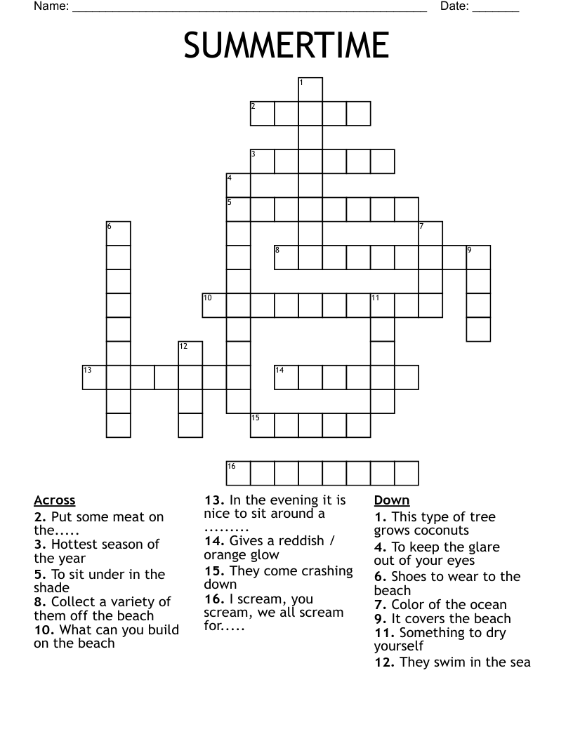 SUMMERTIME Crossword