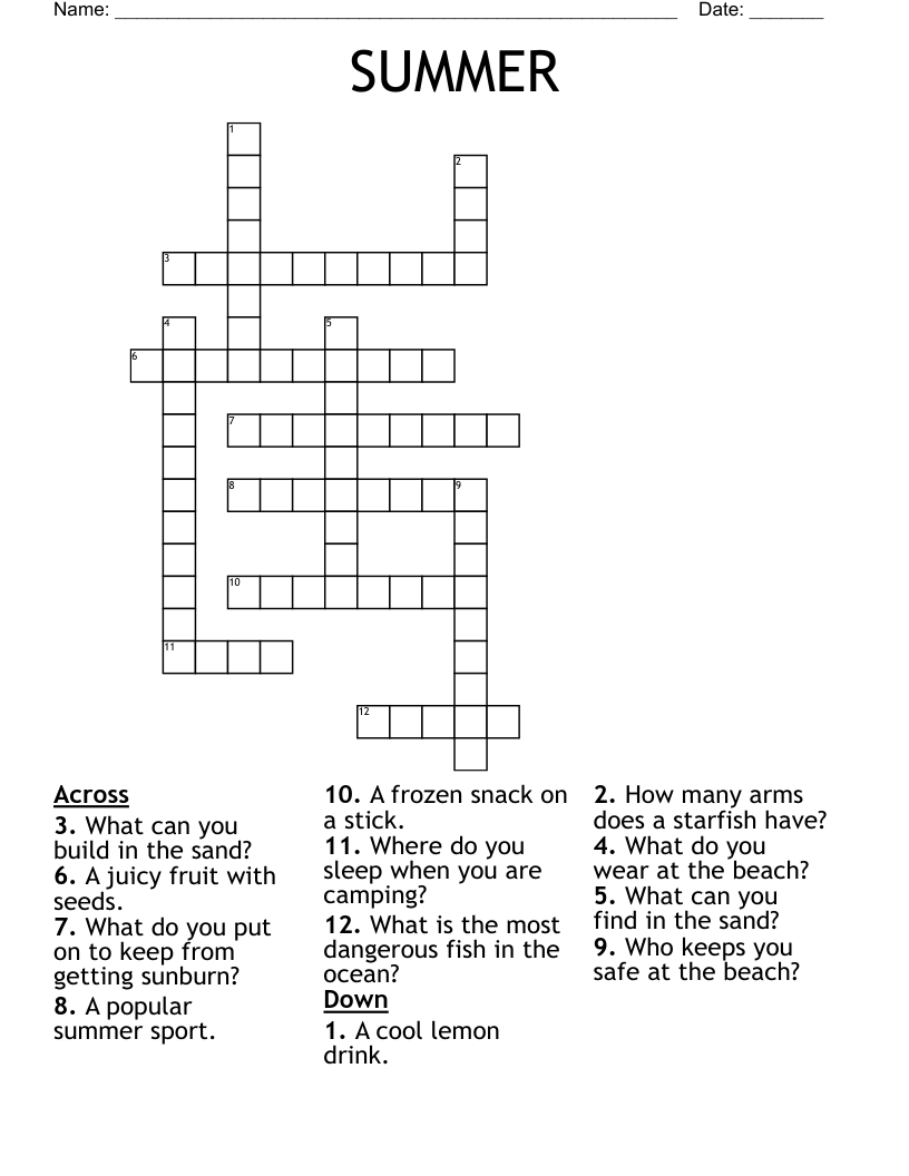 SUMMER Crossword