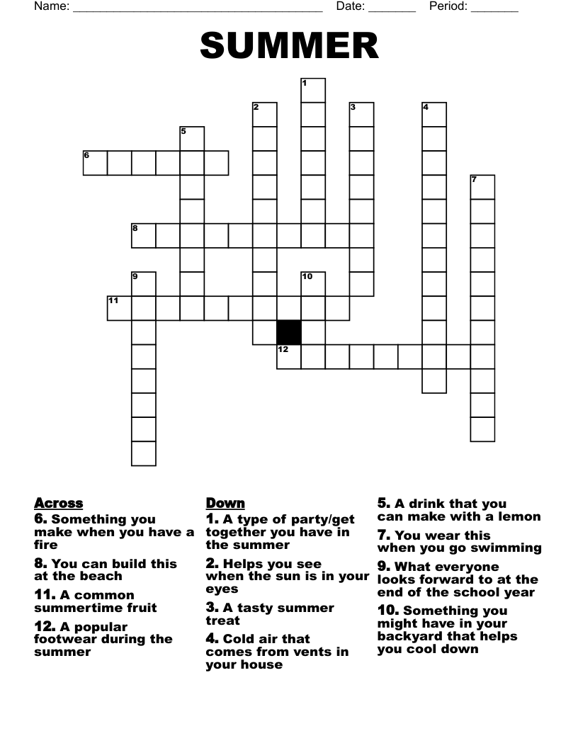 SUMMER Crossword