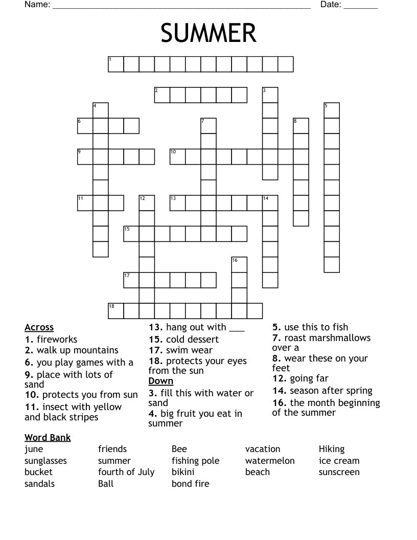 SUMMER Crossword