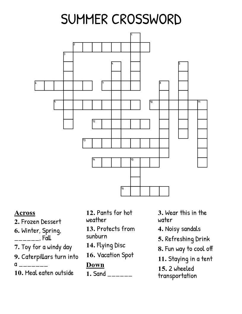 SUMMER CROSSWORD