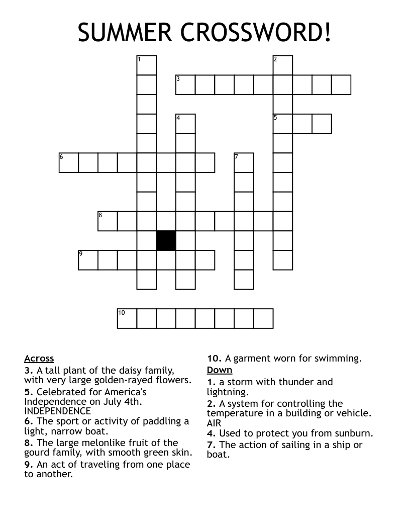 SUMMER CROSSWORD!