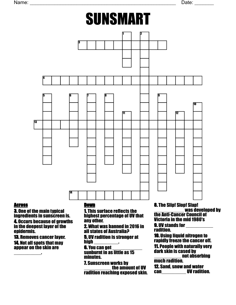 SUNSMART  Crossword