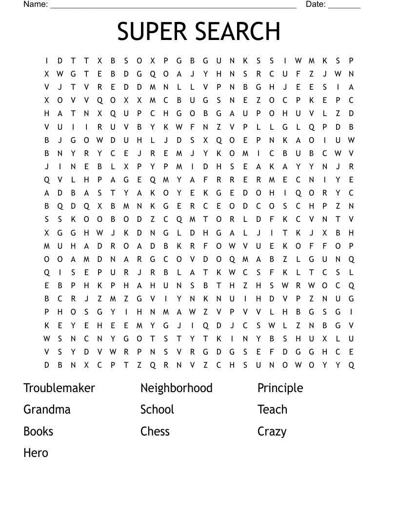 SUPER SEARCH Word Search
